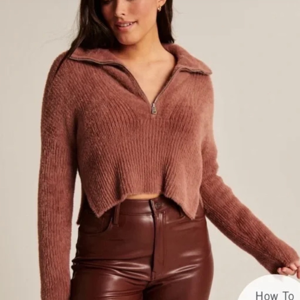 ABERCROMBIR A&F SOFT HALF ZIP SWEATER